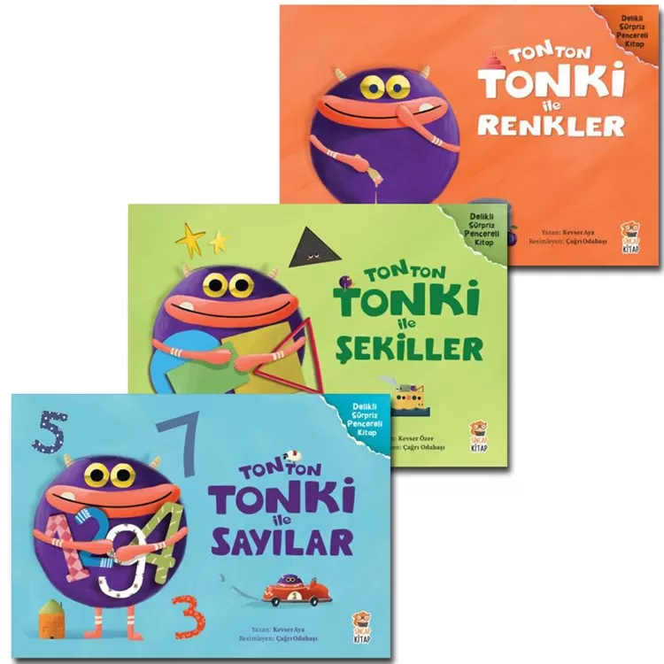 (3 Kitap) - Tonton Tonki Sayılar - Renkler - Şekiller