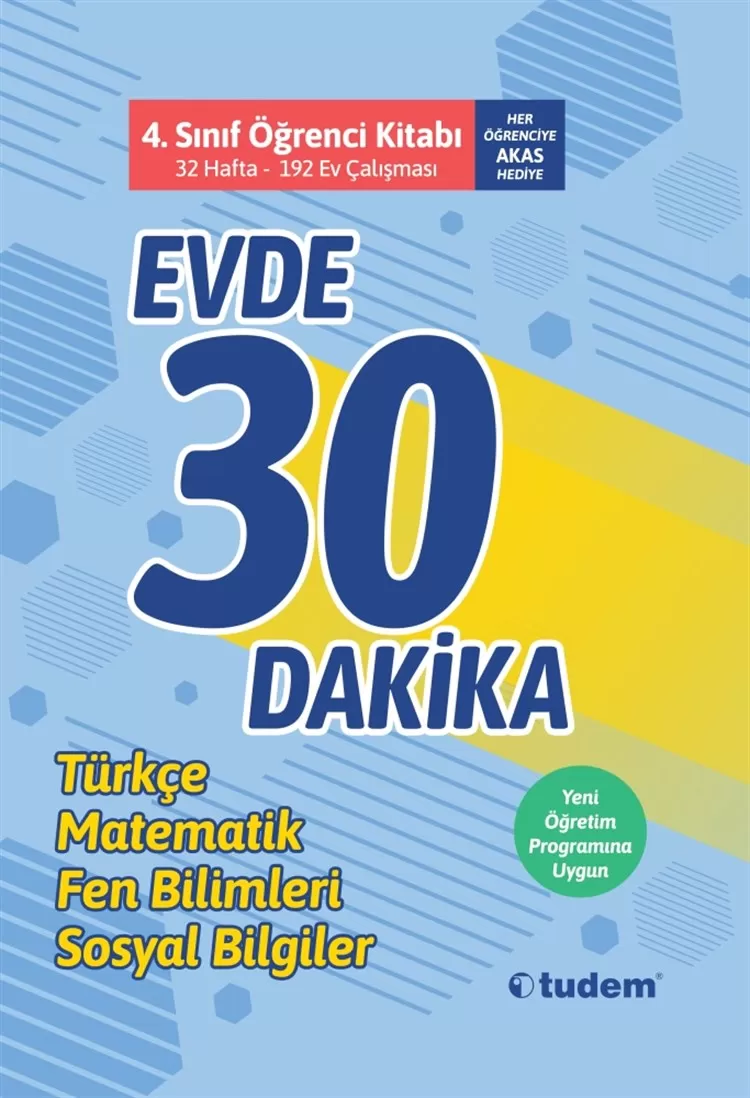 4.Sınıf Tudem Evde 30 Dakika Öğrenci Kitabı