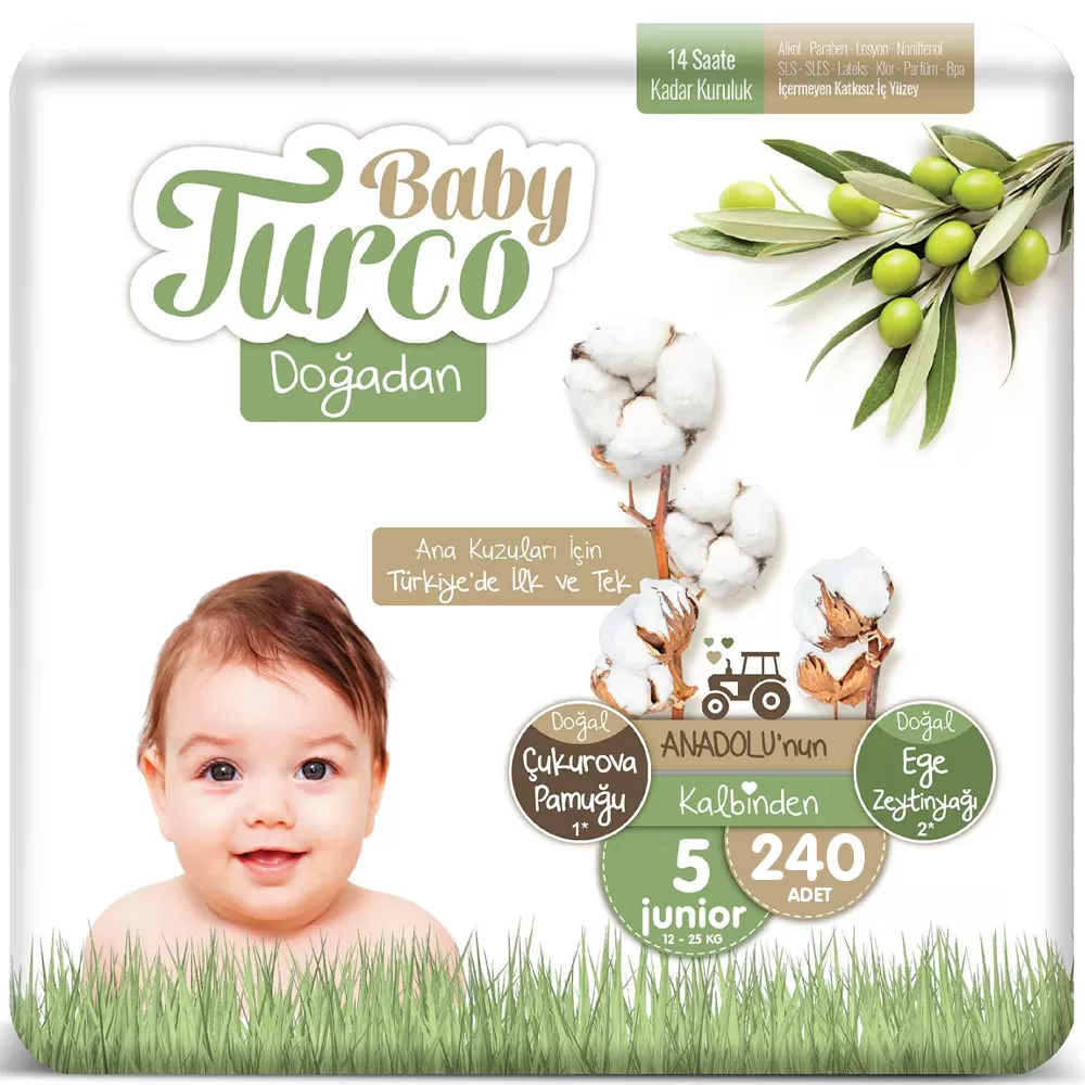 Baby Turco Doğadan 5 Numara Junıor 12-25 Kg 24x10 240 Adet