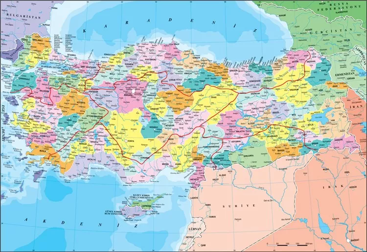 Türkiye Siyasi Haritası 260 Parça Puzzle - Anatolian