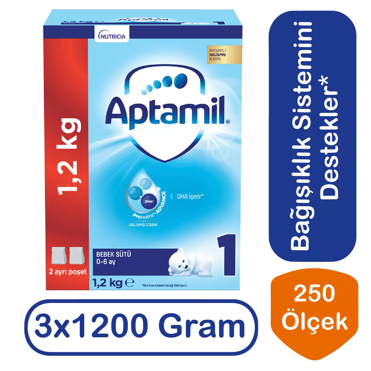 Aptamil Devam Sütü 1 Numara 1200 gr 3 lü Paket