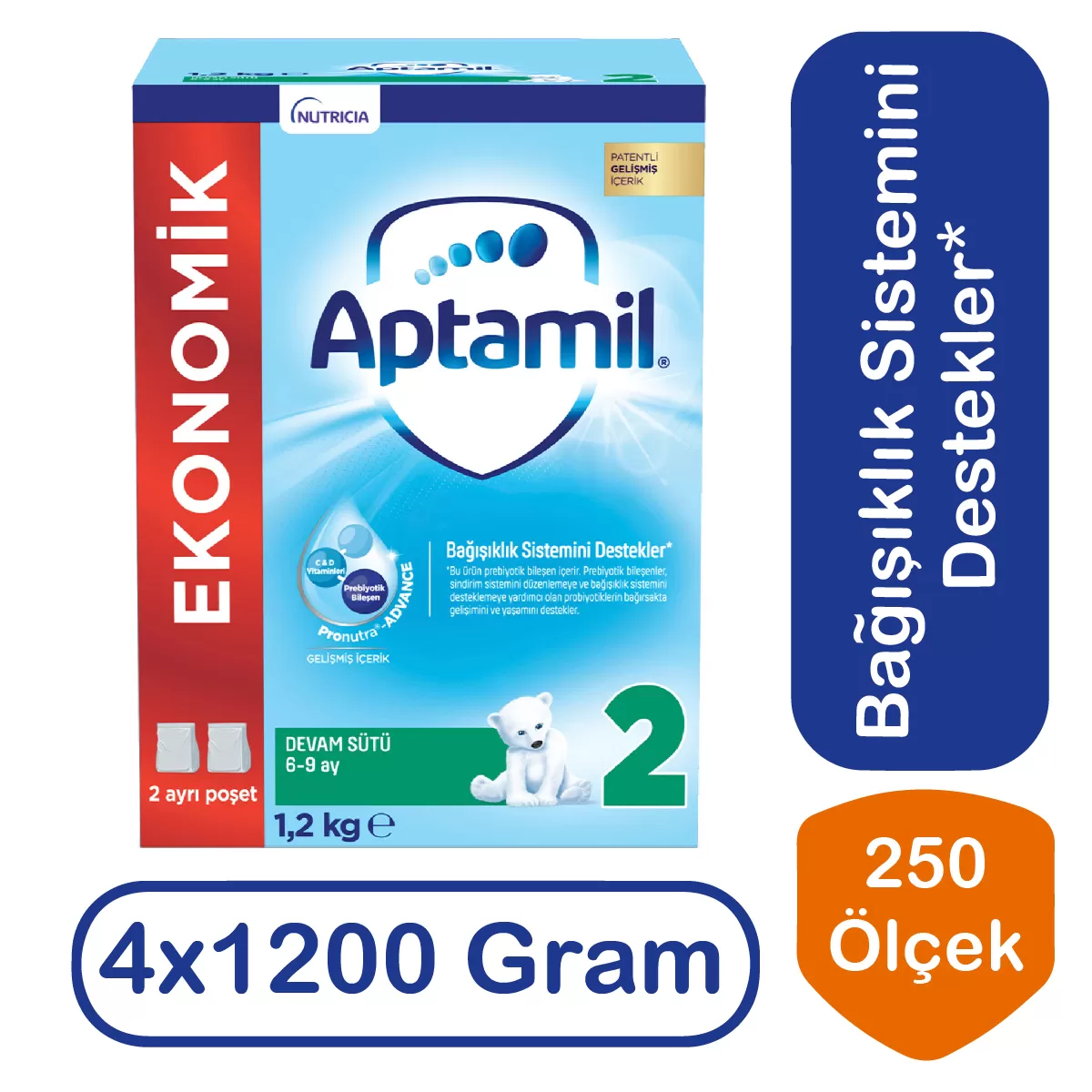 Aptamil Devam Sütü 2 Numara 1200 gr 4 lü Paket