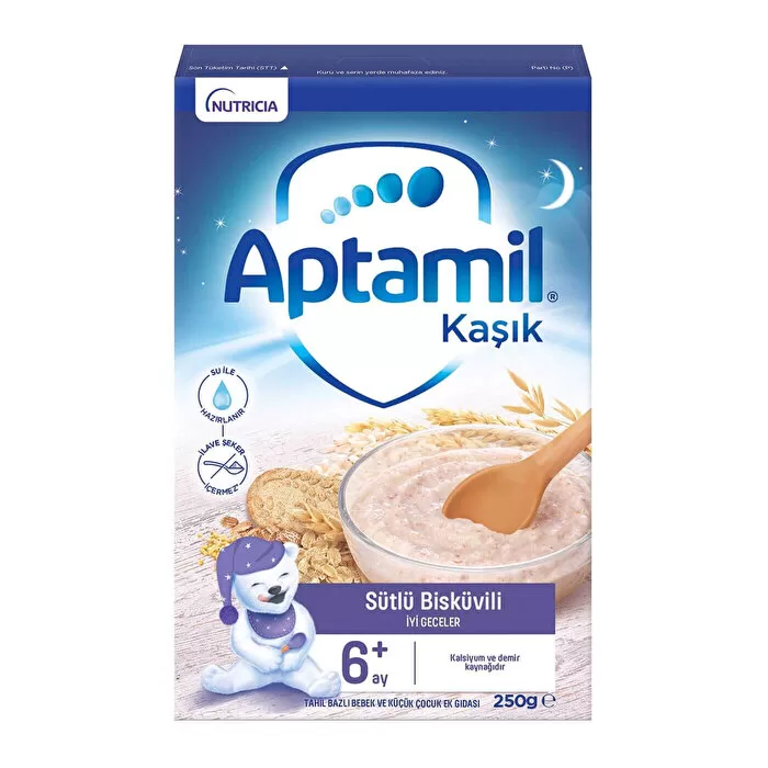 Aptamil Kaşık Mama Sütlü Bisküvili İyi Geceler 250 gr 2'li Paket