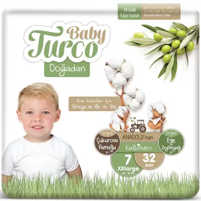 Baby Turco Bebek Bezi 7 Numara 20-30 Kg 32*3 96 Adet