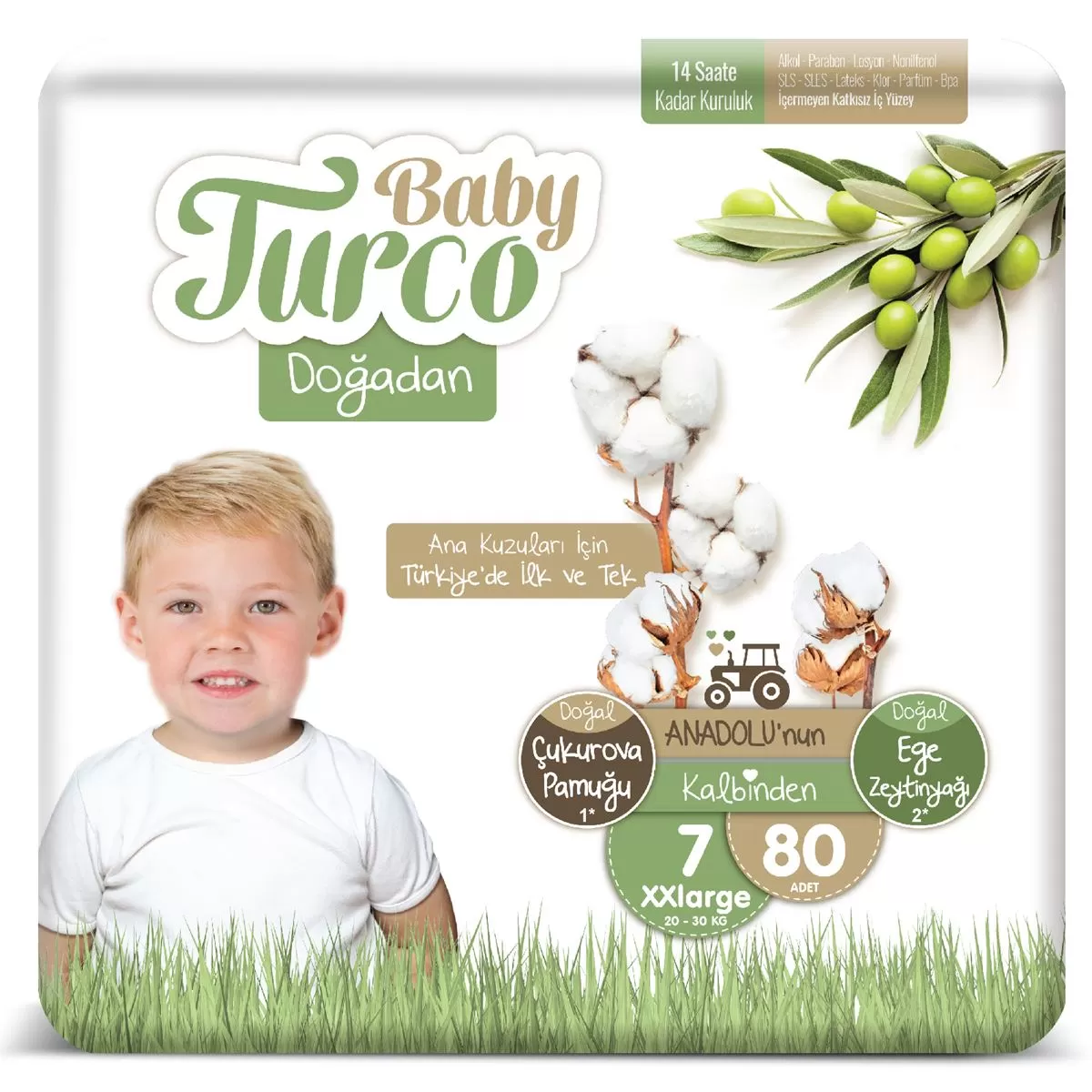 Baby Turco Doğadan 7 Numara Xxlarge 20-30 Kg 16x5 80 Adet