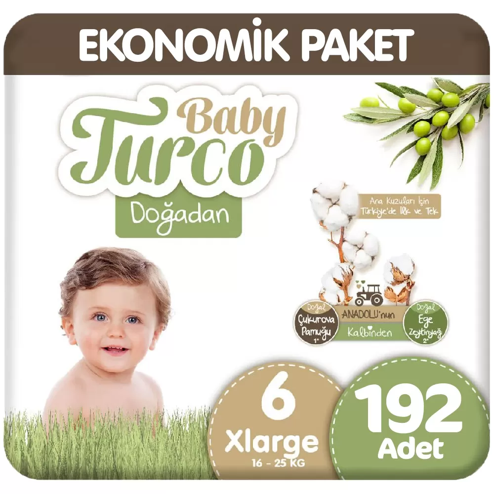 Baby Turco Doğadan 6 Beden Ekonomik 32x6 192 Adet