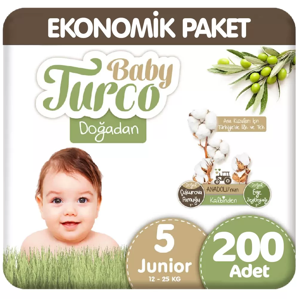 Baby Turco Doğadan 5 Beden Ekonomik 40x5 200 Adet