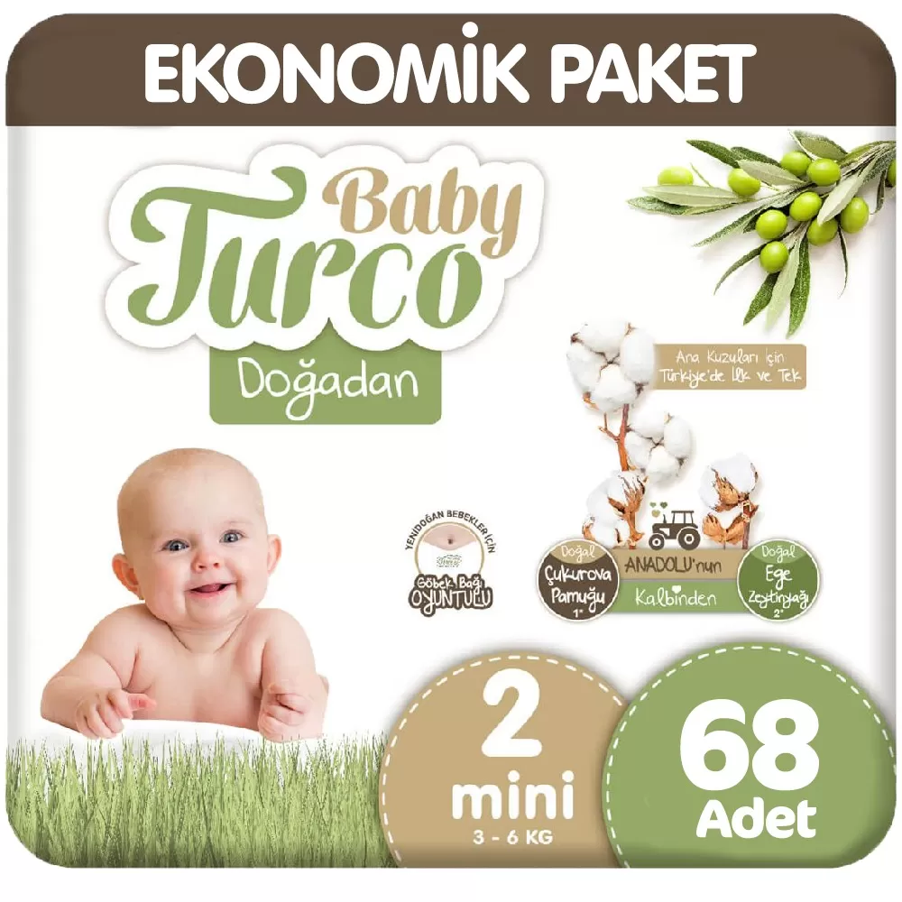 Baby Turco Doğadan 2 Beden Ekonomik  68 Adet