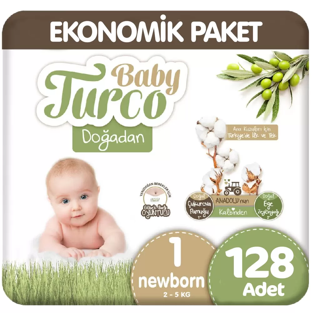 Baby Turco Doğadan 1 Beden Ekonomik 64x2 128 Adet