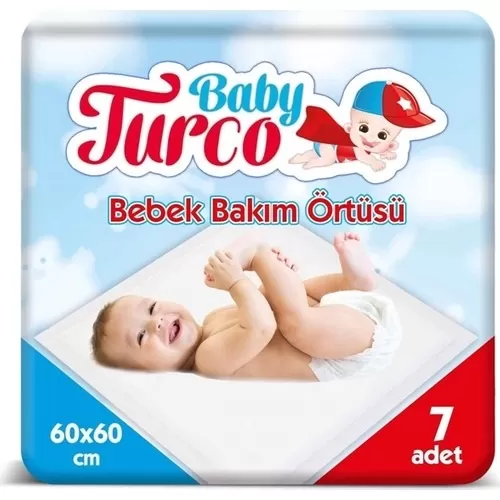 Baby Turco Bebek Bakım Örtüsü 7x5 35 Adet