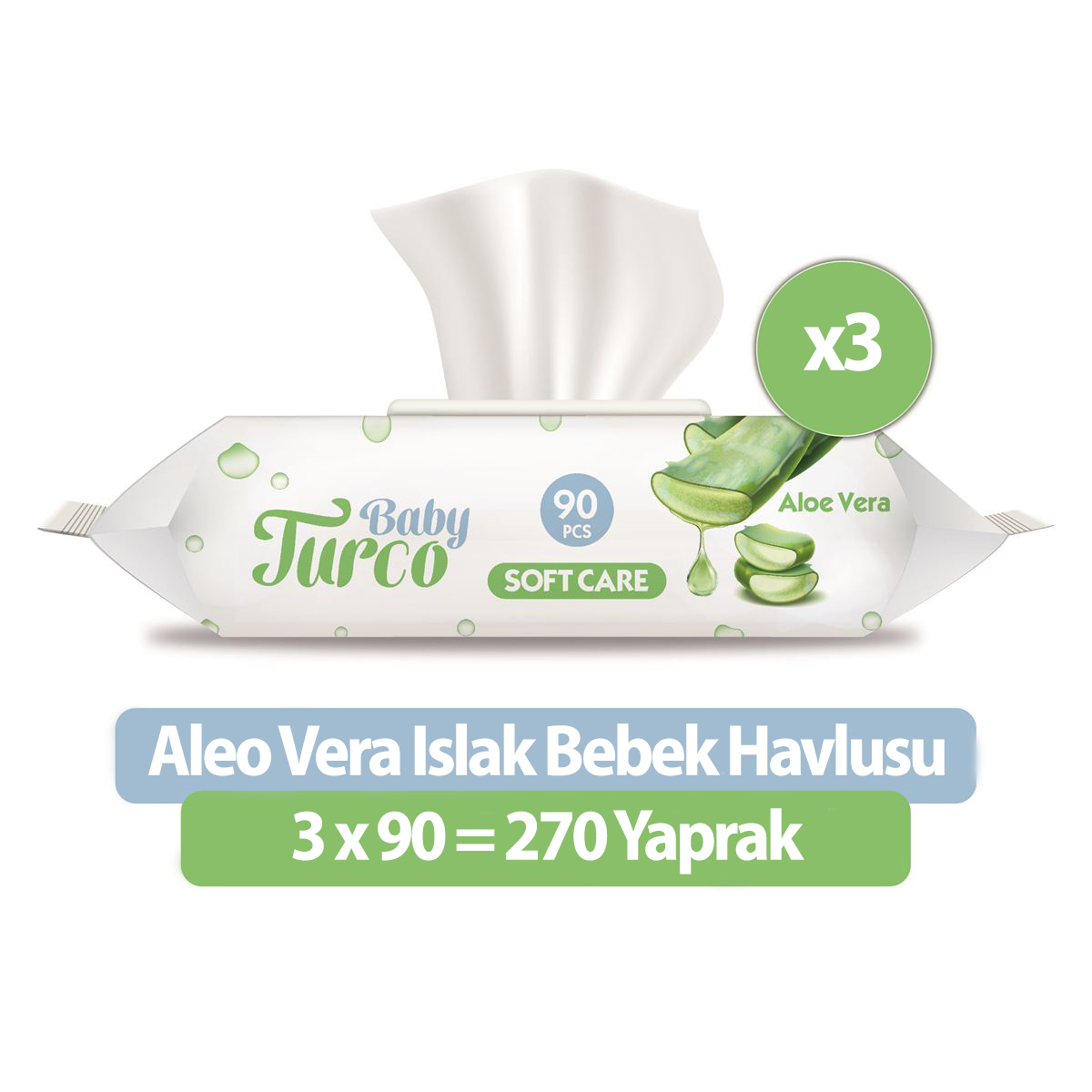 Baby Turco Softcare Aloea Vera Islak Havlu Mendil 90x3 270 Yaprak