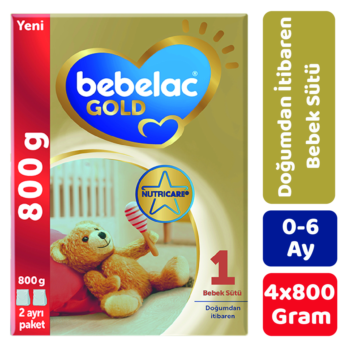 Bebelac Gold 1 Bebek Sütü 800 gr 4'lü Paket