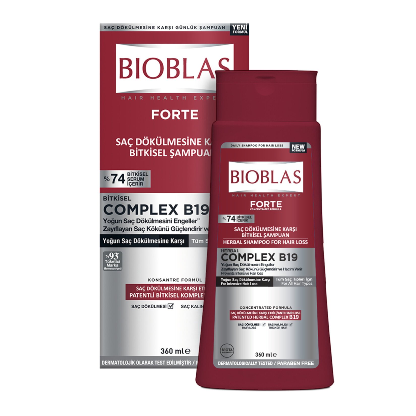 Bioblas Forte Yoğun Saç Dökülmesine Karşı Etkili Şampuan 360 ml 2 Adet