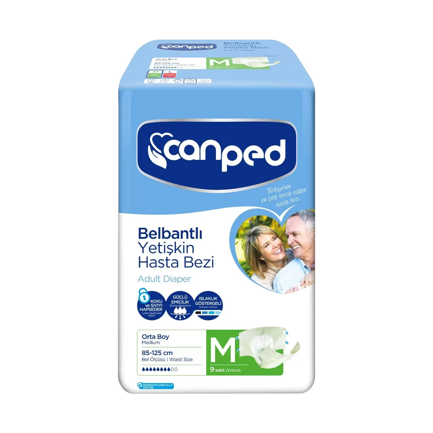 Canped Belbantlı Yetişkin Hasta Bezi Orta M Boy 9x6 54 Adet