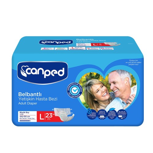 Canped Belbantlı Yetişkin Hasta Bezi Büyük Boy L Beden 23 Adet
