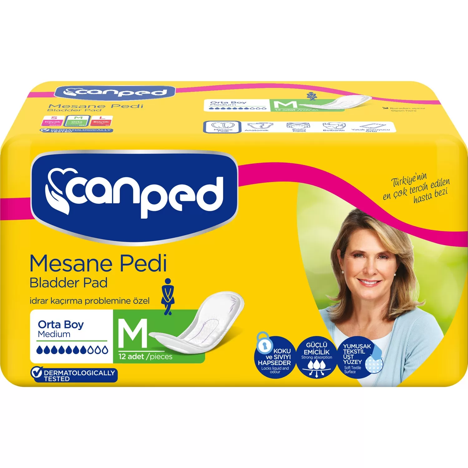 Canped Hasta Bezi Mesane Pedi M Beden Orta 10x5 50 Adet