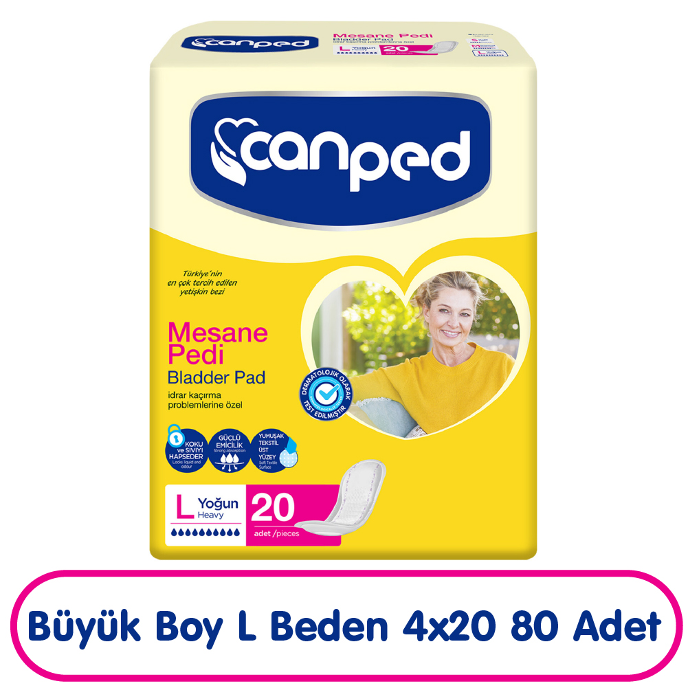 Canped Mesane Pedi L Beden Yoğun 20x4 80 Adet