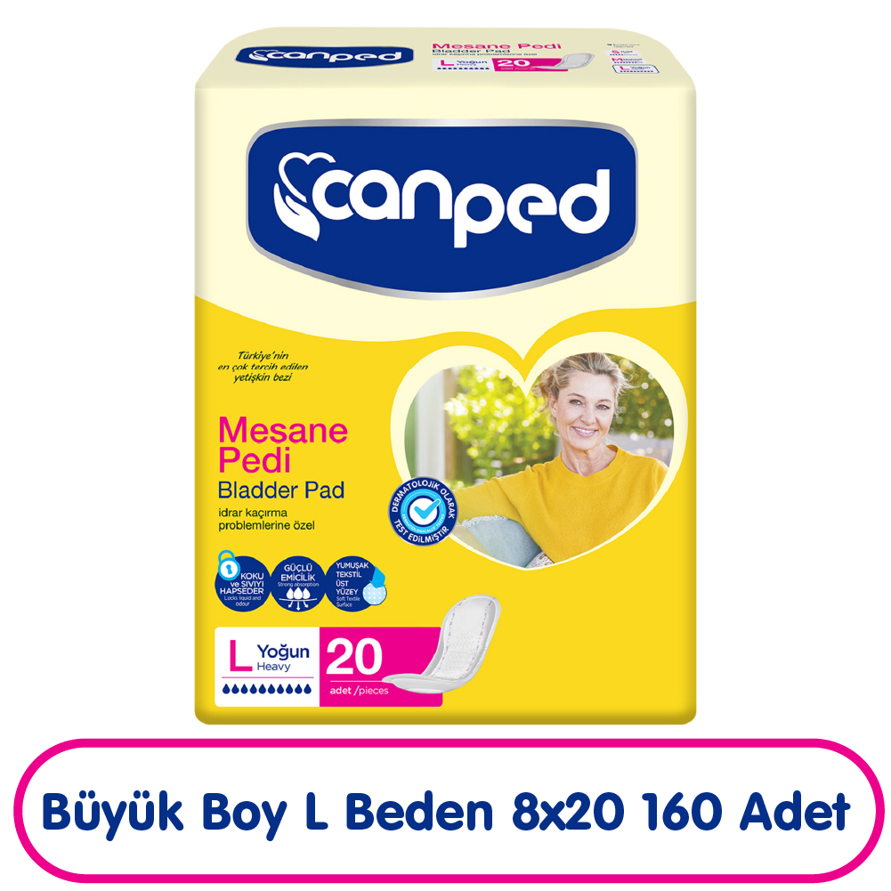 Canped Mesane Pedi L Beden Yoğun 20x8 160 Adet