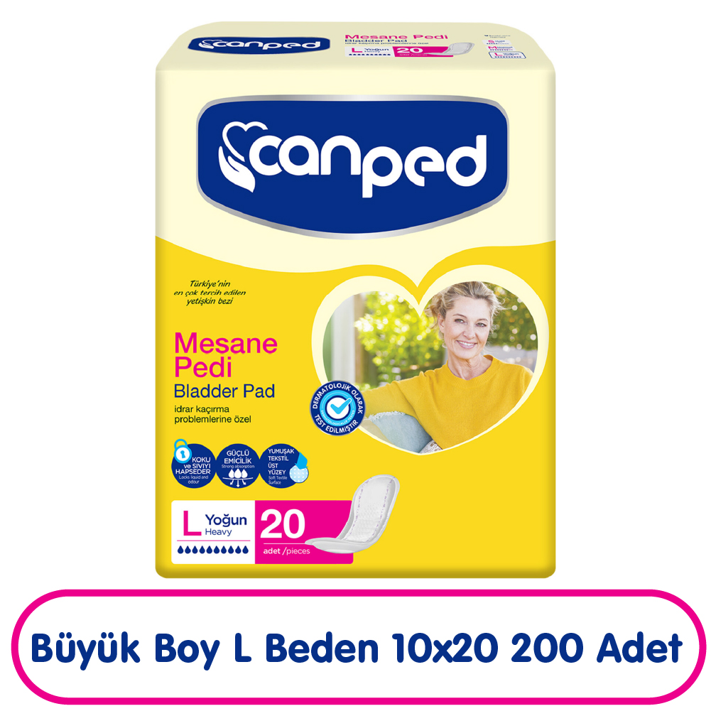 Canped Mesane Pedi L Beden Yoğun 20x10 200 Adet