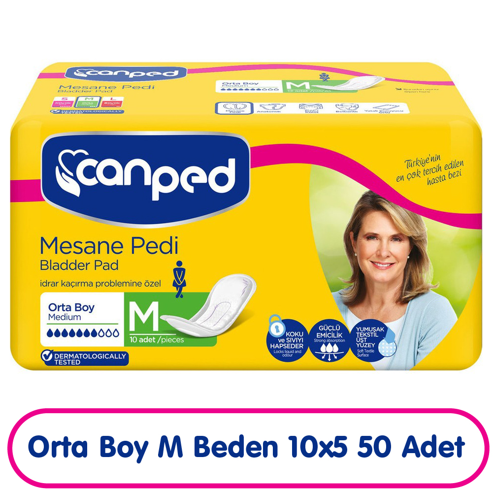 Canped Mesane Pedi M Beden Orta 10x5 50 Adet