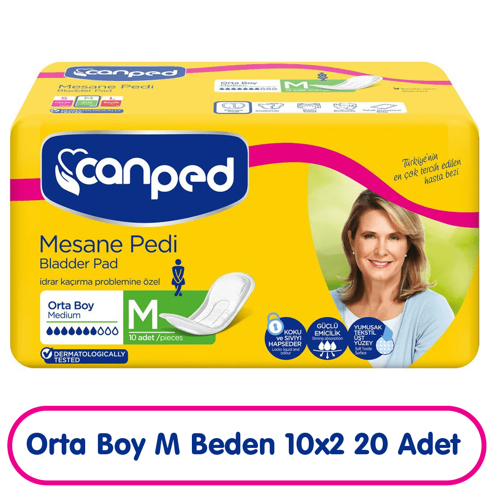 Canped Mesane Pedi M Beden Orta 10x2 20 Adet
