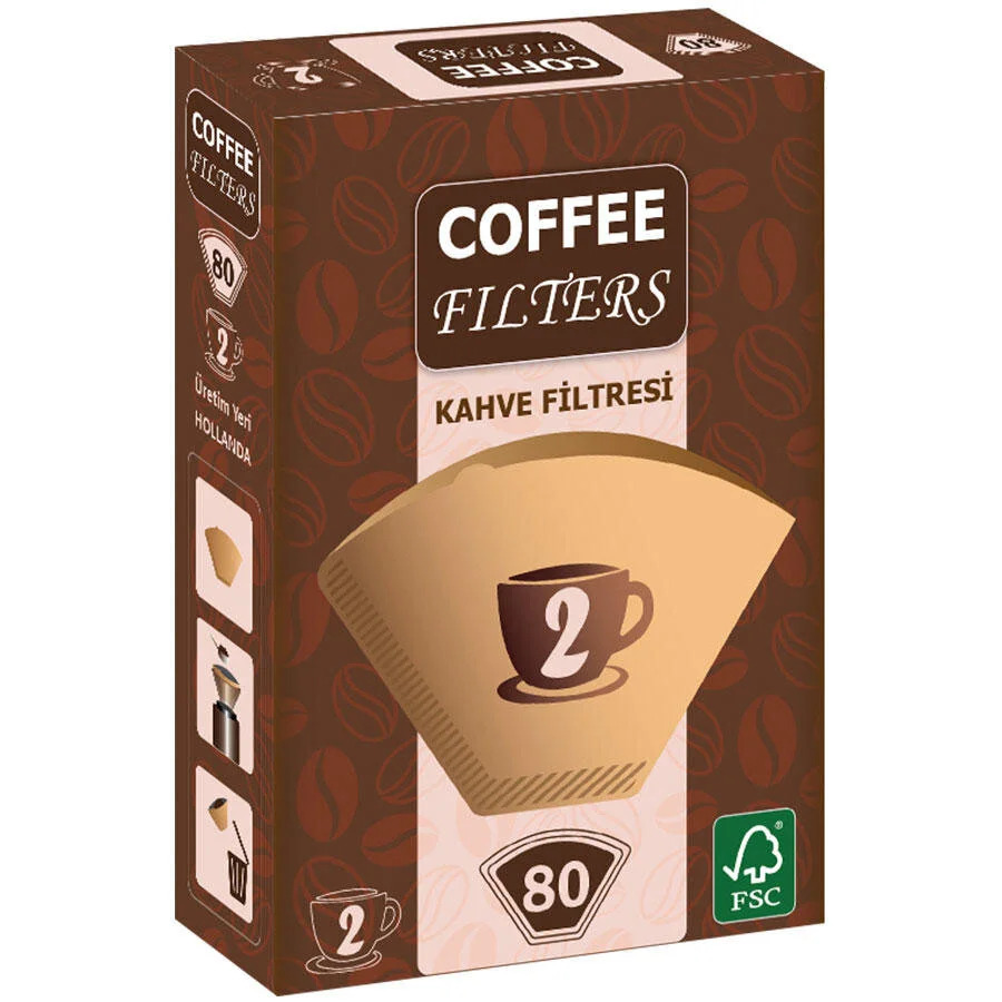 Coffee Filters Filtre Kahve Kağıdı 2 No 80'li 2 Paket