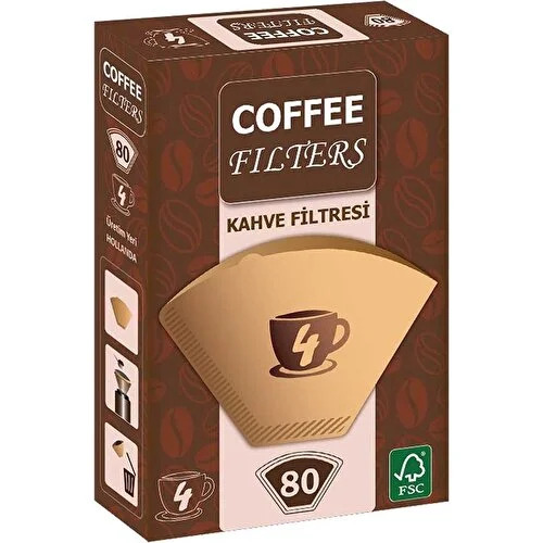 Coffee Filters Filtre Kahve Kağıdı 4 No 80'li 2 Paket