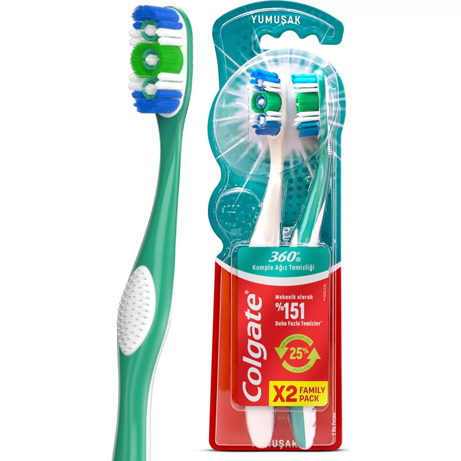 Colgate 360 Komple Ağız Temizliği Diş Fırça 1+1