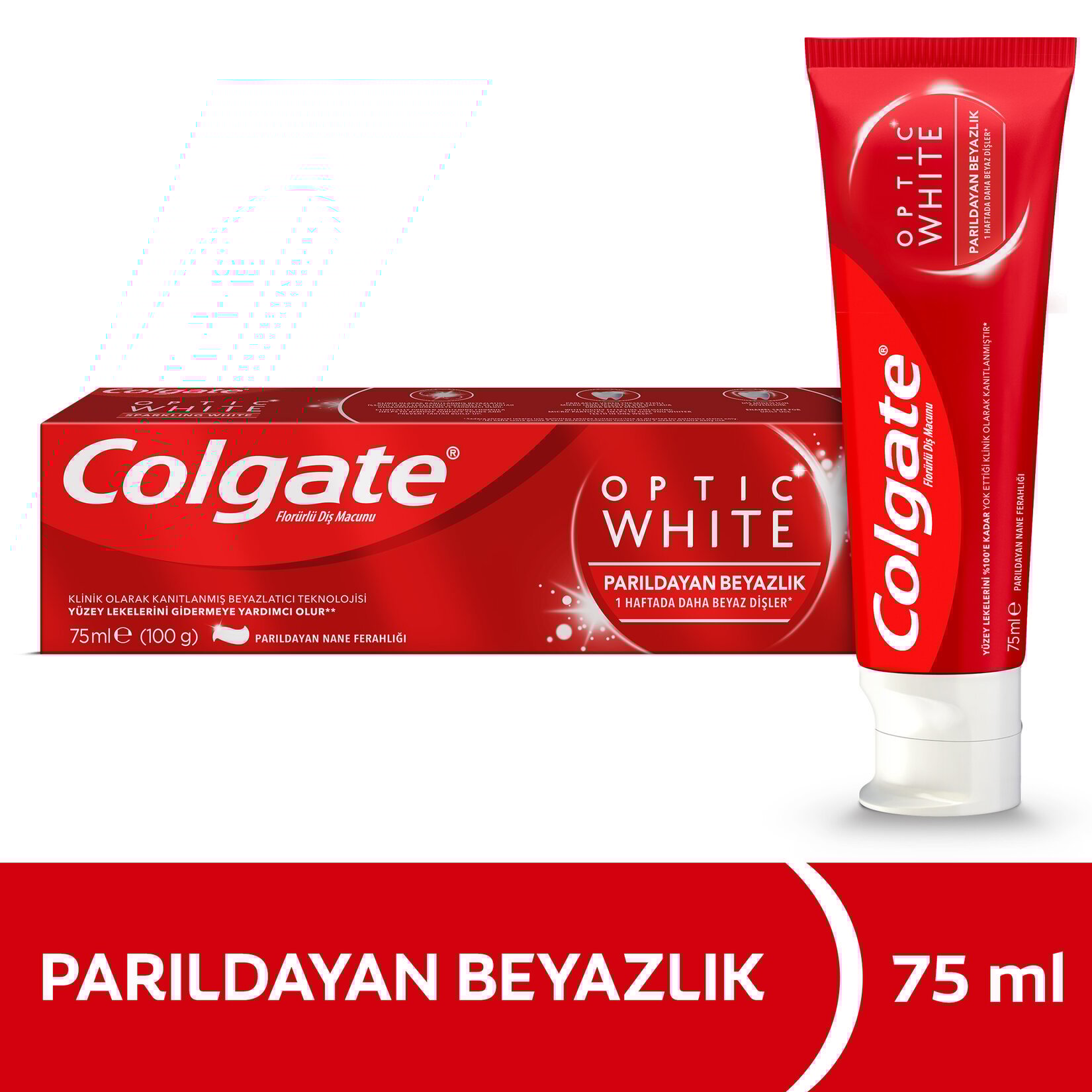 Colgate Optic White Parıldayan Beyazlık Beyazlatıcı Diş Macunu 75 Ml 6 Adet