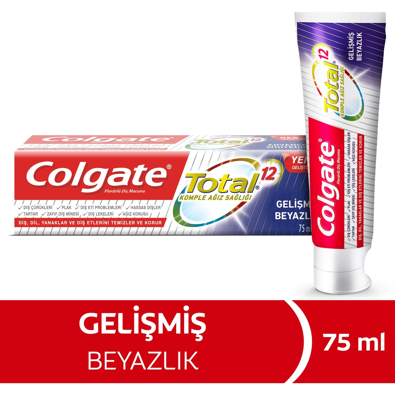 Colgate Total Gelişmiş Beyazlık Diş Macunu 75 ml