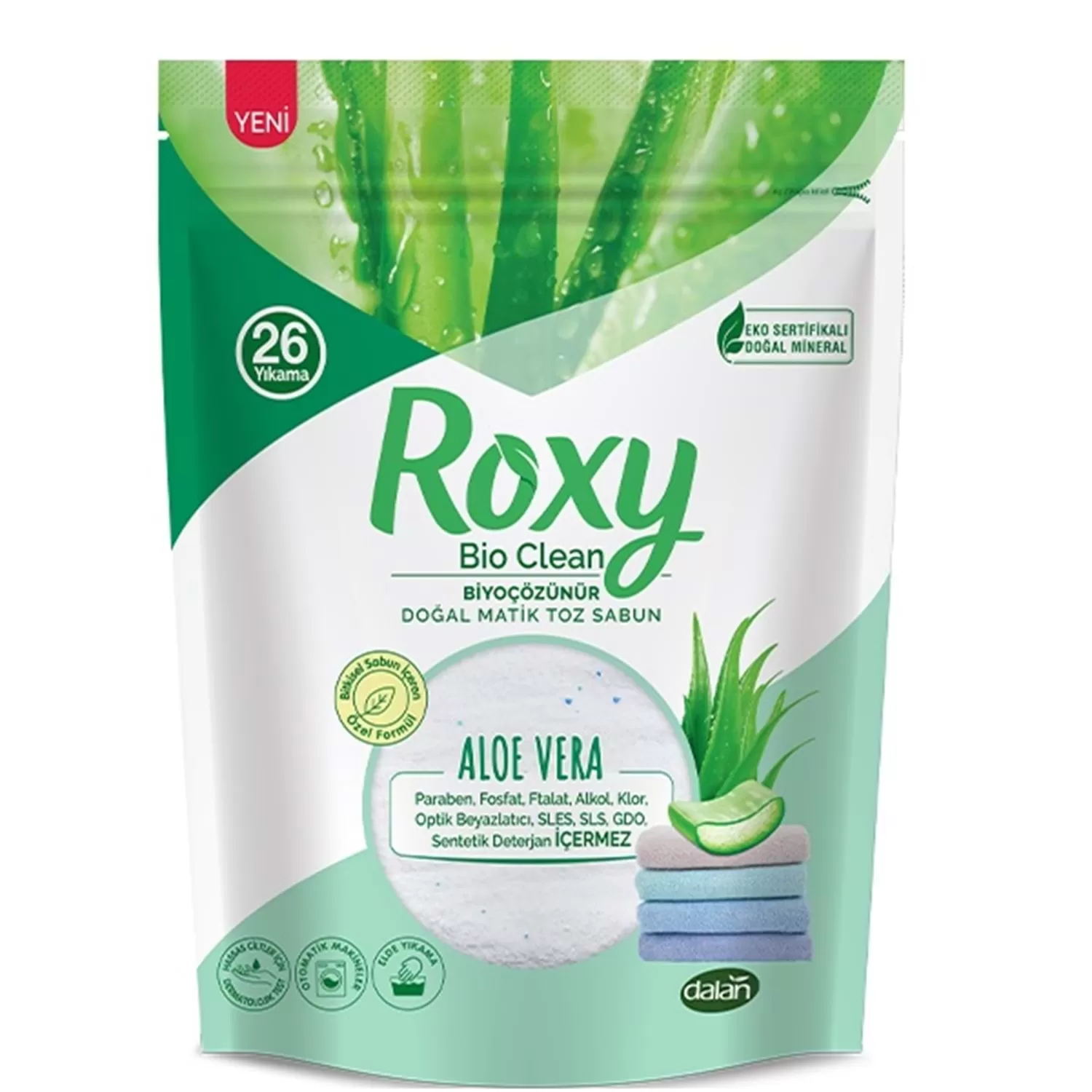 Dalan Roxy Aloe Vera Matik Toz Sabun 2'li 1600 gr Dalan Roxy Aloe Vera Matik Toz Sabun 2'li 1600 gr