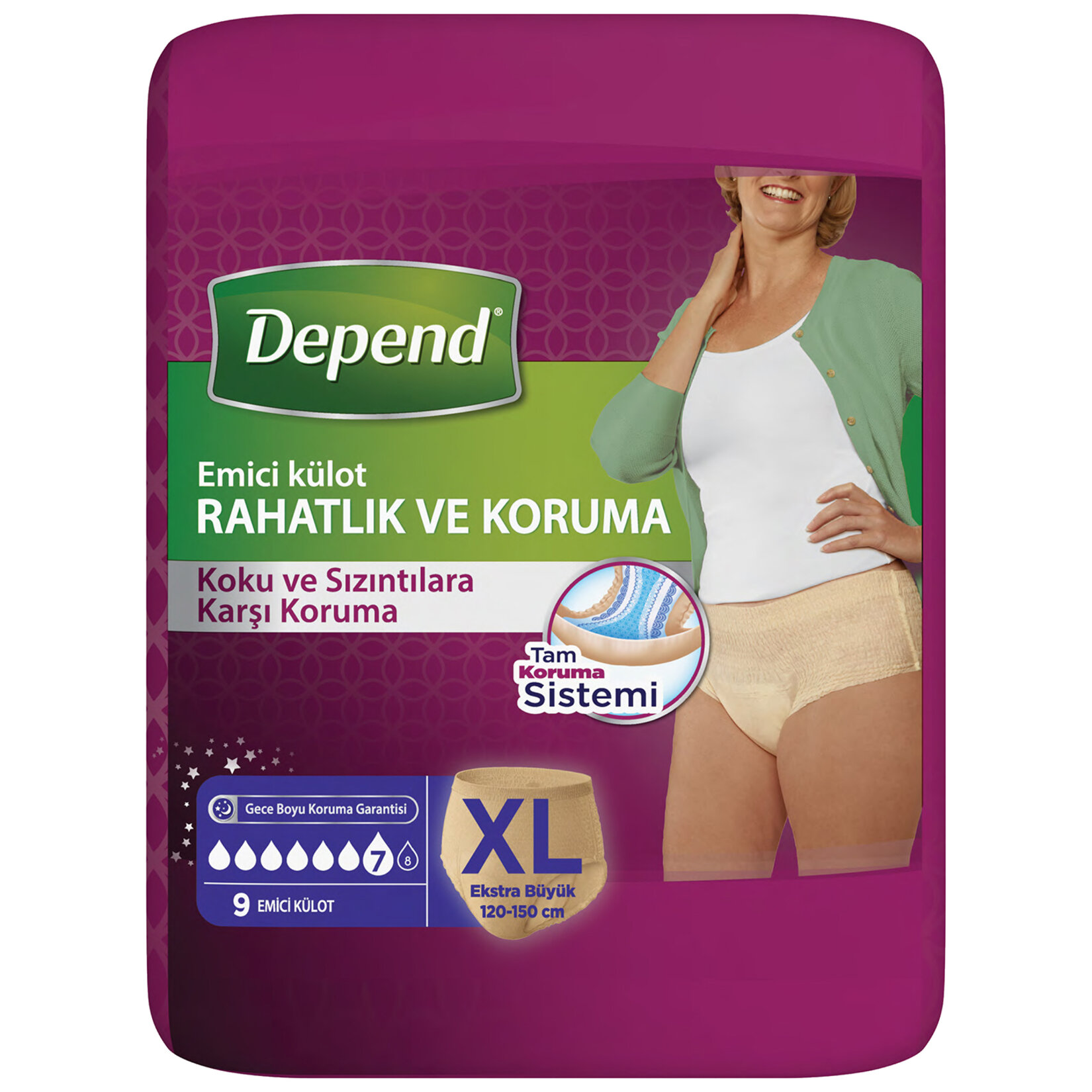 Depend Emici Külot Kadın XL Beden 9x5 45 Adet