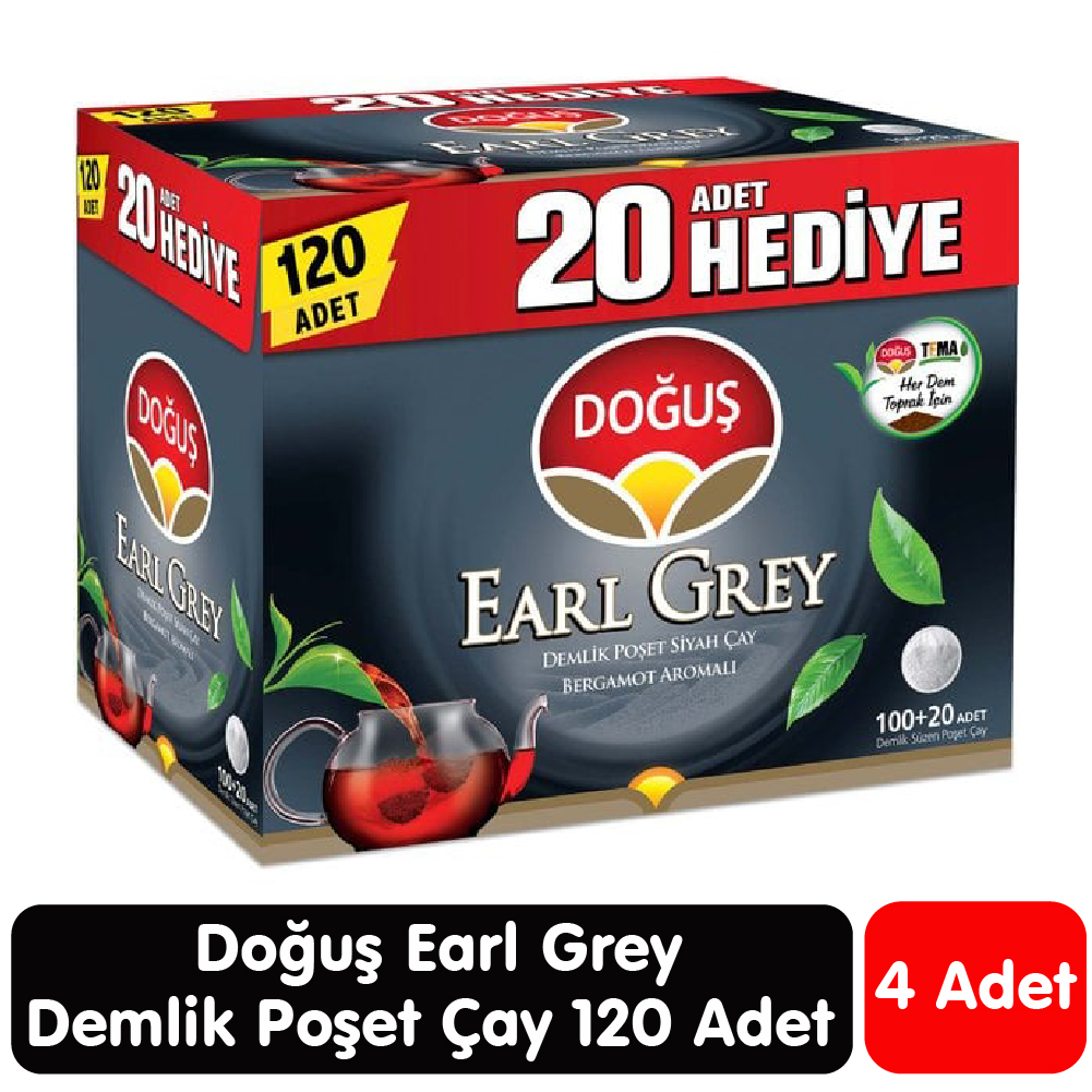 Doğuş Earl Grey Demlik Çay 120 Adet 4 Paket
