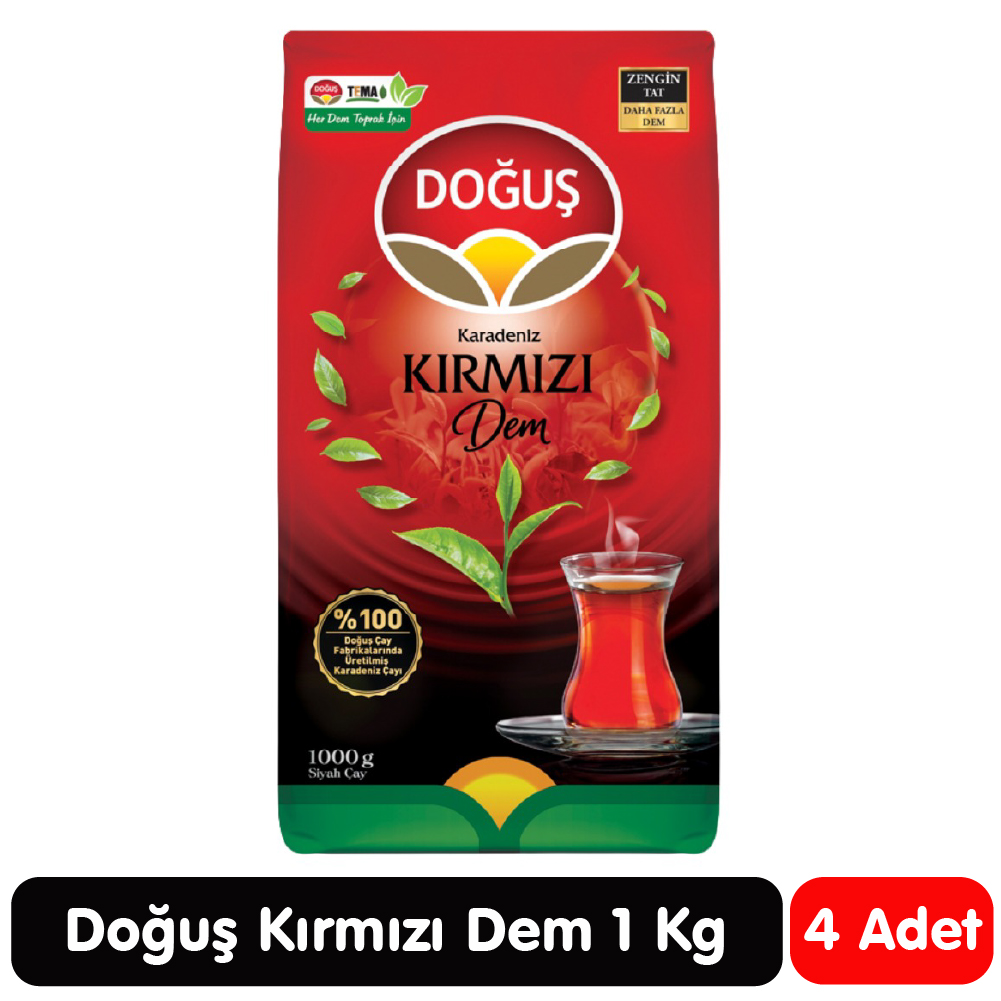 Doğuş Kırmızı Dem Çay 1 Kg 4 Paket