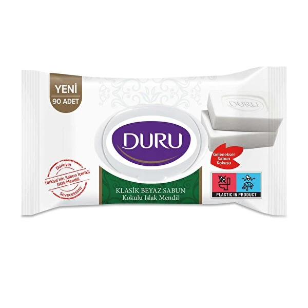 Duru Beyaz Sabun Kokulu Islak Havlu Mendil 90x3 270 Yaprak