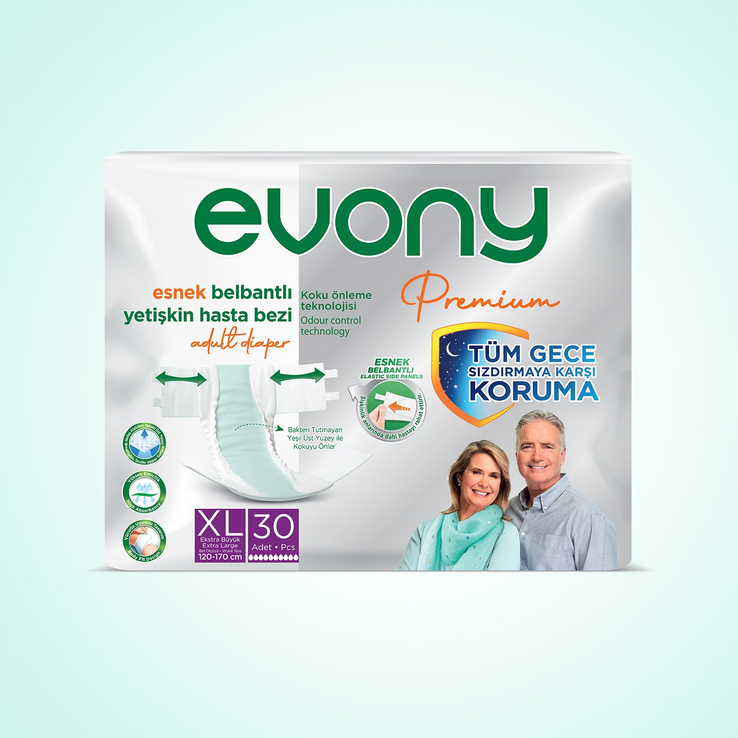 Evony Premium Hasta Bezi XL Beden 30x5 150 Adet