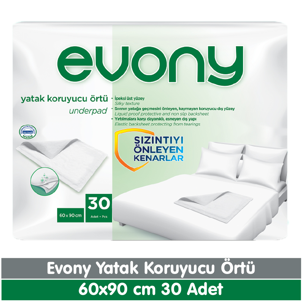 Evony Yatak Koruyucu Örtü 60x90 cm 30 Adet