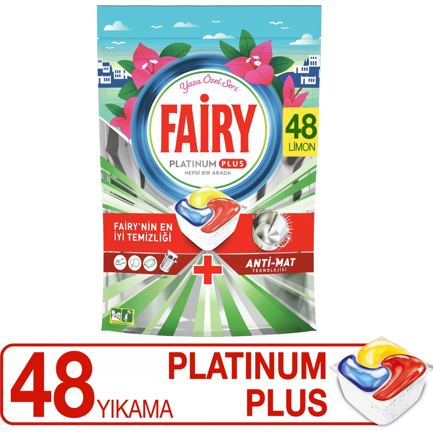 Fairy Platinum Plus Özel Seri Bulaşık Makine Deterjanı 48x2 96 Tablet