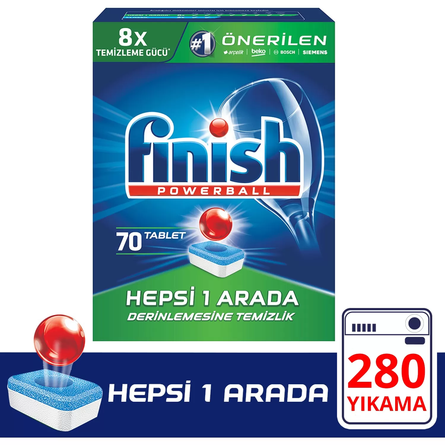 Finish Hepsi Bir Arada Bulaşık Makinesi Deterjanı 70*4  280 Tablet