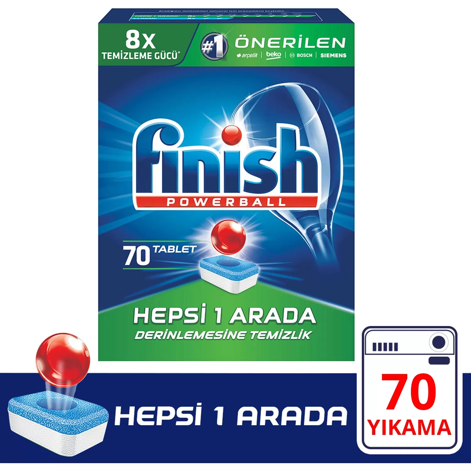 Finish Hepsi Bir Arada Bulaşık Makinesi Deterjanı 70 Tablet