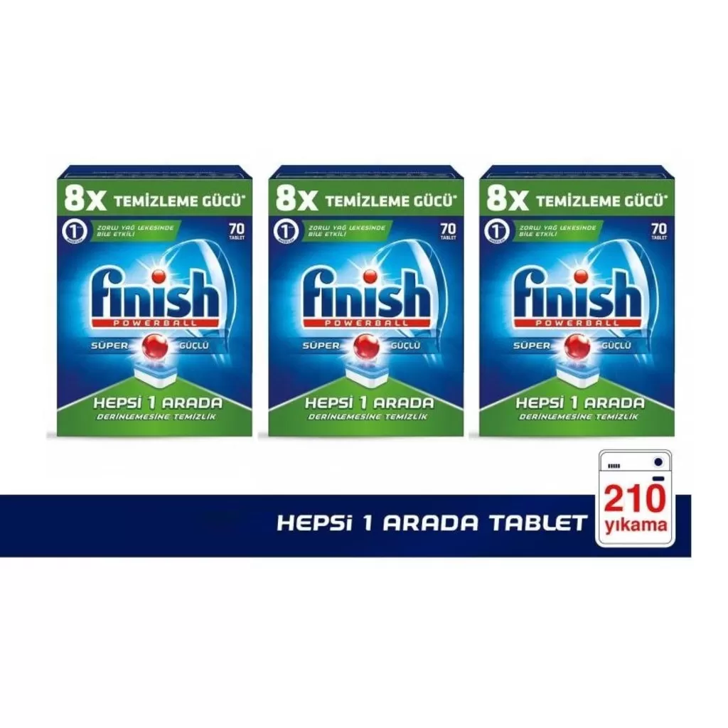 Finish Hepsi Bir Arada Bulaşık Makinesi Deterjanı 70*3=210 Tablet