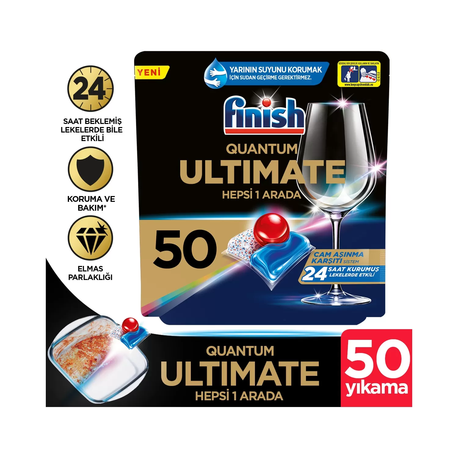 Finish Quantum Ultimate 100 Kapsül Bulaşık Makinesi Deterjanı