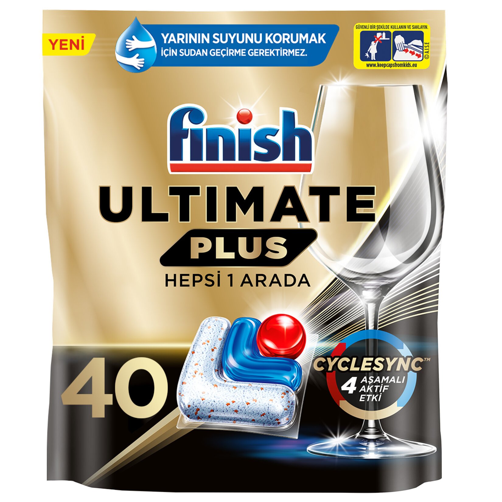 Finish Ultimate Plus Hepsi Bir Arada Bulaşık Makinesi Deterjanı 40 Kapsül