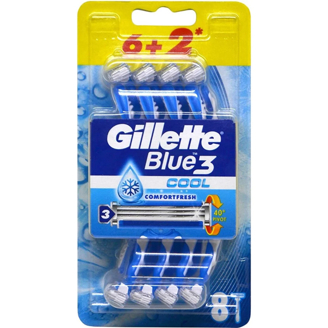 Gillette Blue3 Cool 6+2'li Kullan At Tıraş Bıçağı 5 Adet