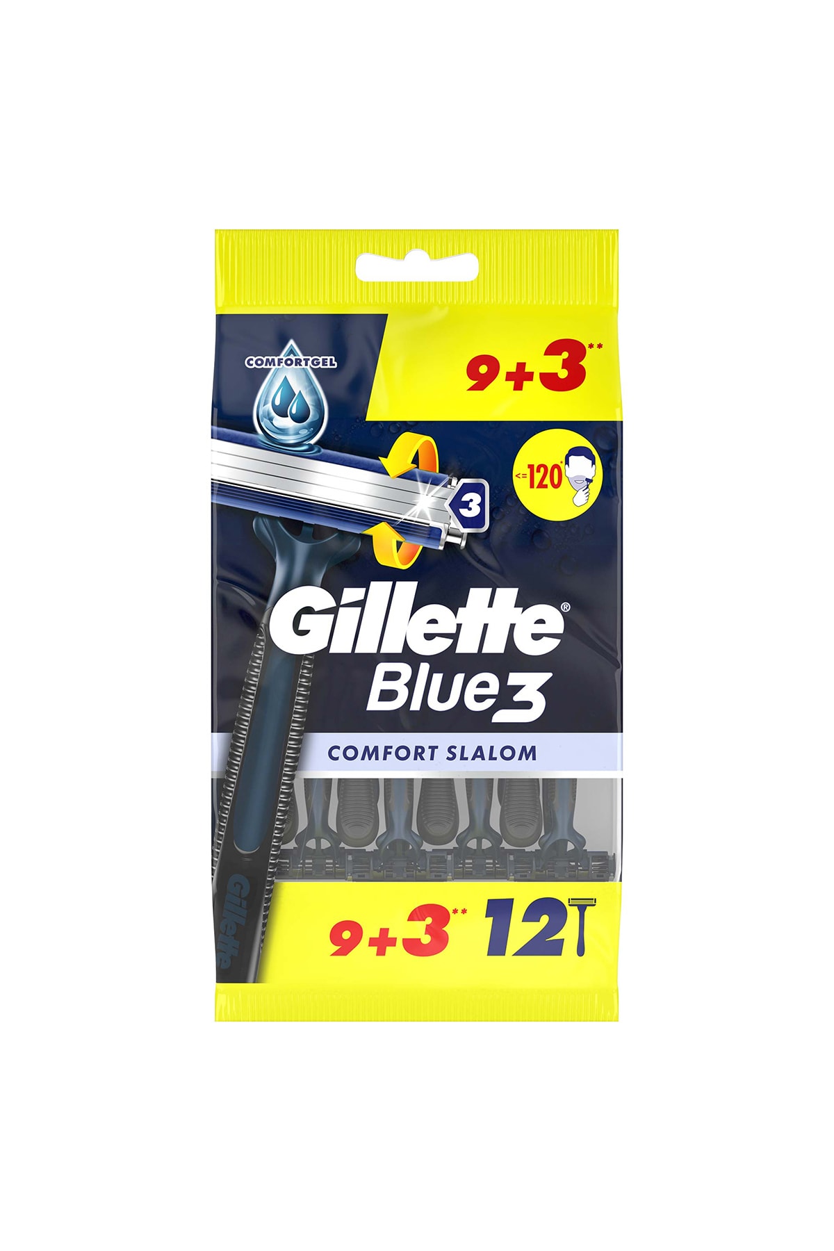 Gillette Blue3 Comfort Slalom 9+3'lü Kullan At Tıraş Bıçağı 4 Adet