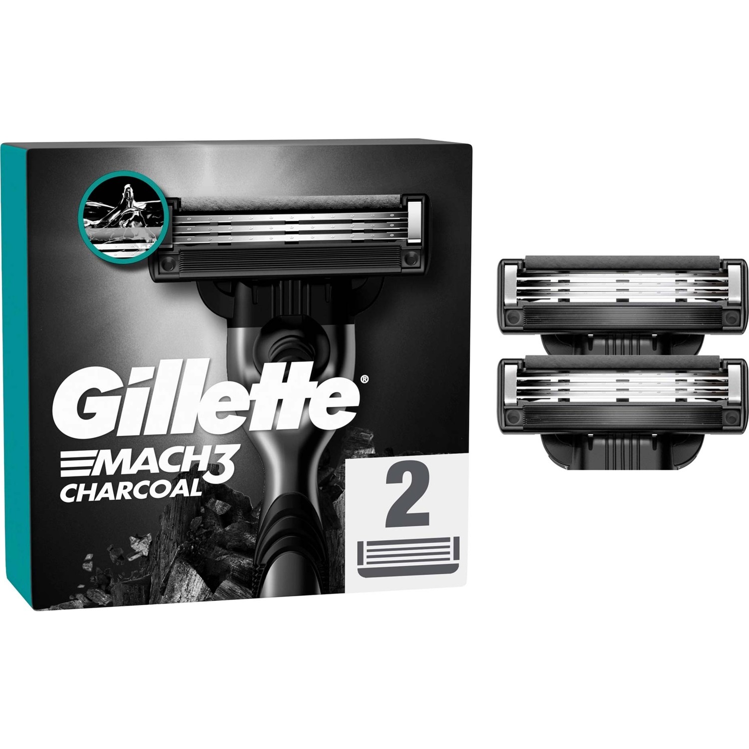 Gillette Mach3 Charcoal Yedek Tıraş Bıçağı 2'li