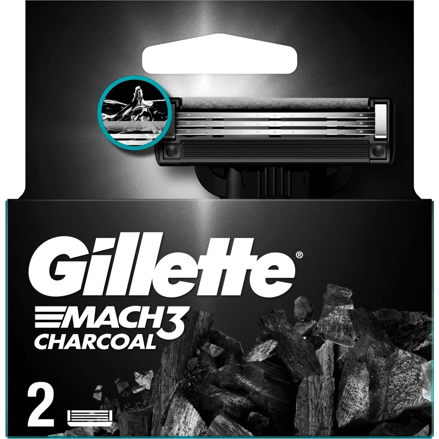 Gillette Mach3 Charcoal Yedek Tıraş Bıçağı 2'li