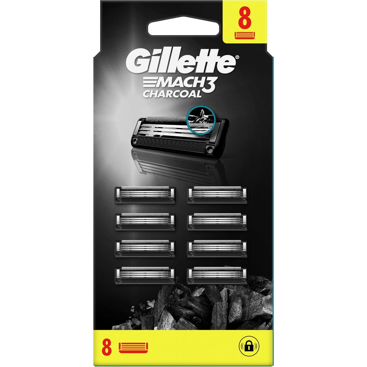 Gillette Mach3 Charcoal Avantajlı Yedek Tıraş Bıçağı 8'li