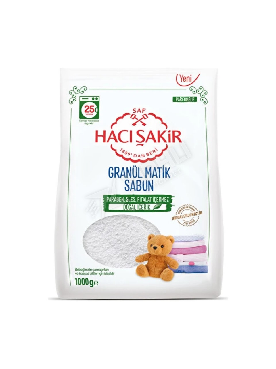 Hacı Şakir Granül Matik Sabun 1000 Gr 4 Paket