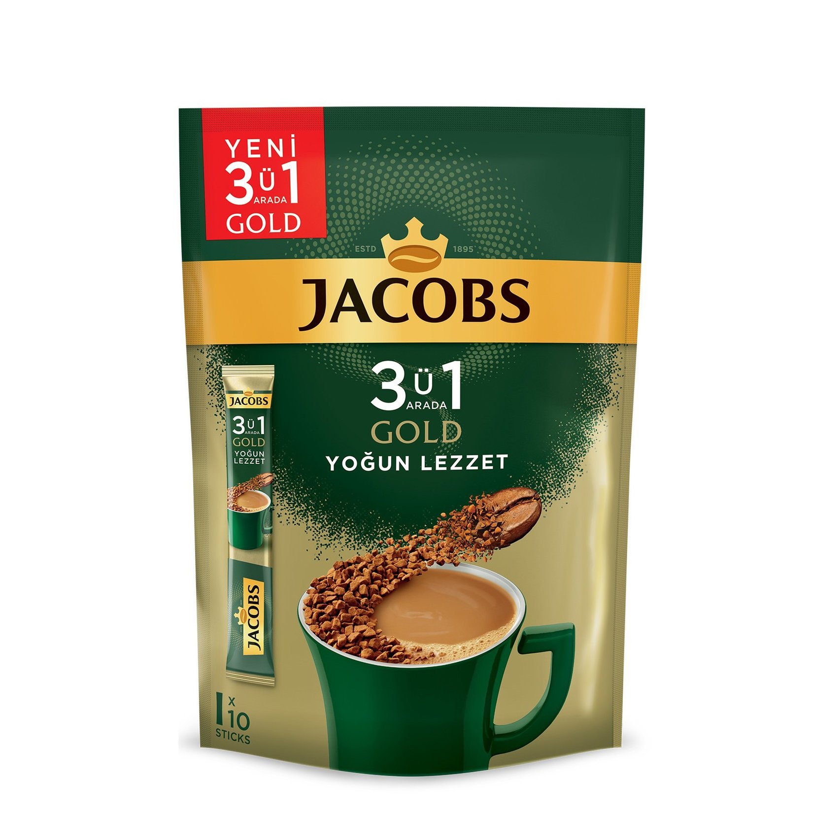 Jacobs 3'ü 1 Arada Gold Yoğun Lezzet Kahve 10x3 30 Adet